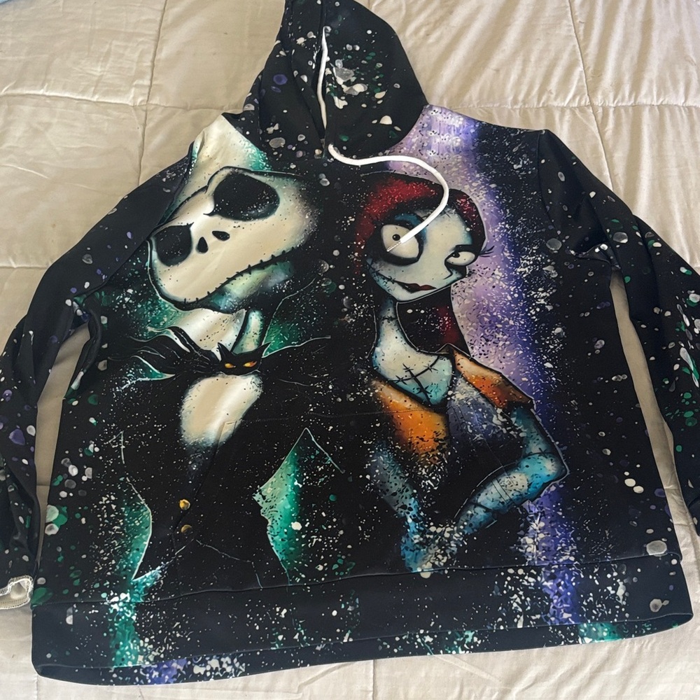 Large Graphic Hoodie with Skeleton Design